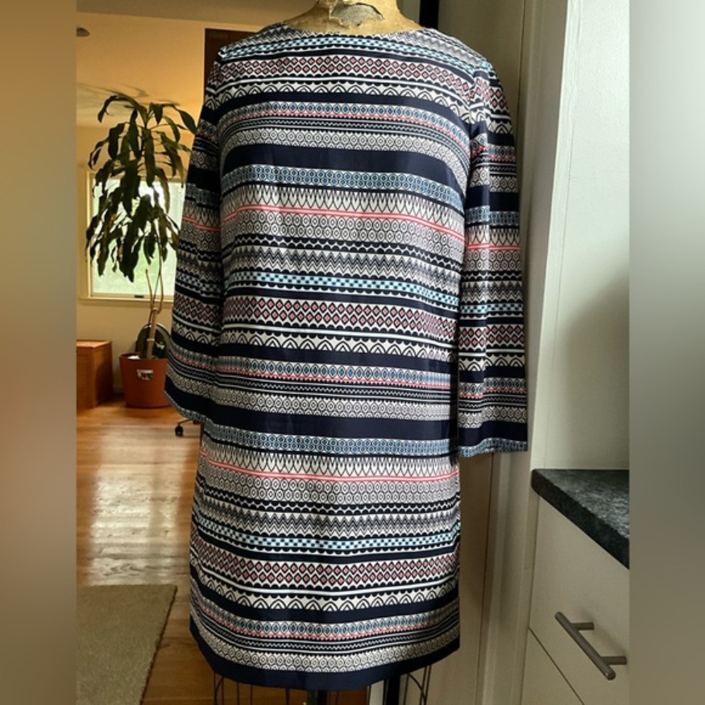 J. Crew Printed 3/4 Sleeve Gallery Shift Dress, MSRP $58, size 2